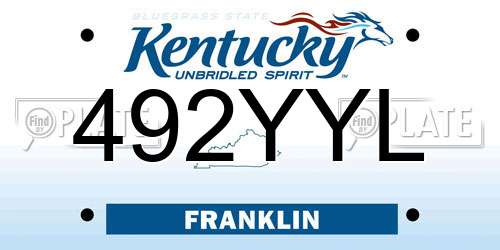 492YYL Kentucky License Plate