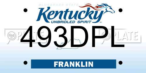 493DPL Kentucky License Plate