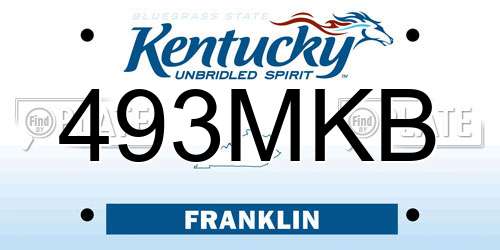 493MKB Kentucky License Plate