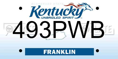 493PWB Kentucky License Plate