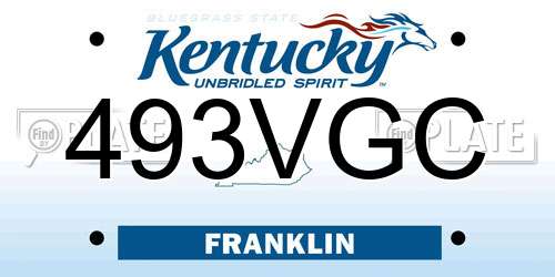 493VGC Kentucky License Plate