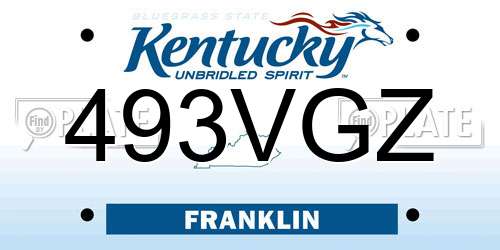 493VGZ Kentucky License Plate