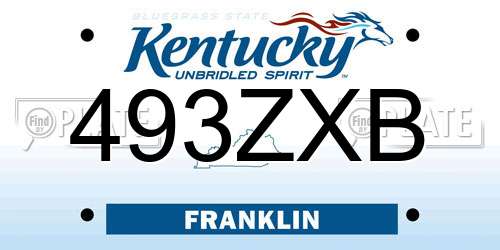 493ZXB Kentucky License Plate