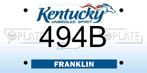 494B Kentucky License Plate