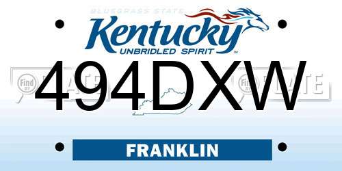 494DXW Kentucky License Plate