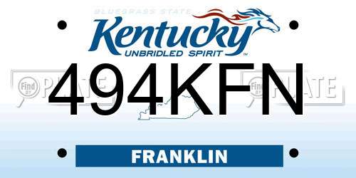 494KFN Kentucky License Plate