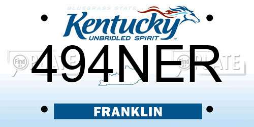 494NER Kentucky License Plate