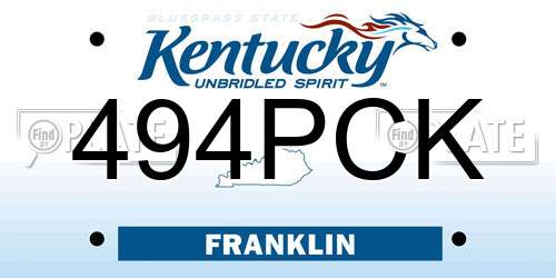 494PCK Kentucky License Plate