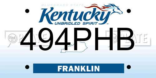 494PHB Kentucky License Plate