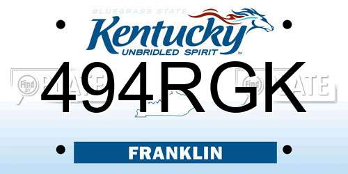 494RGK Kentucky License Plate