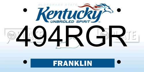 494RGR Kentucky License Plate