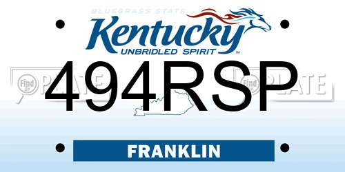 494RSP Kentucky License Plate