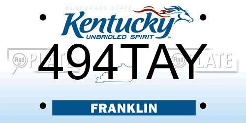 494TAY Kentucky License Plate