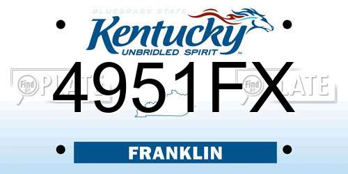 4951FX Kentucky License Plate