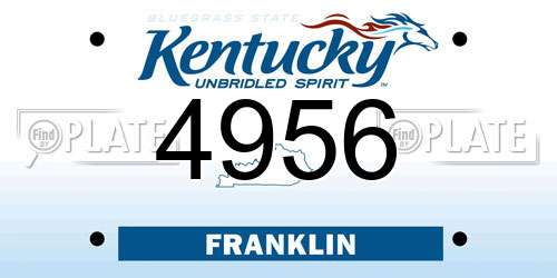 4956 Kentucky License Plate