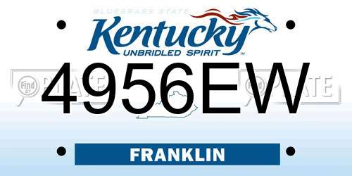 4956EW Kentucky License Plate