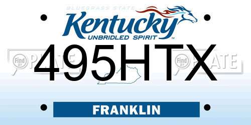 495HTX Kentucky License Plate