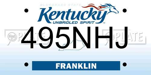 495NHJ Kentucky License Plate