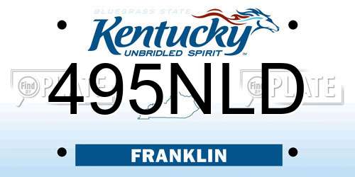 495NLD Kentucky License Plate