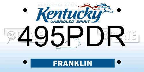 495PDR Kentucky License Plate