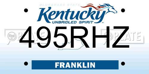 495RHZ Kentucky License Plate