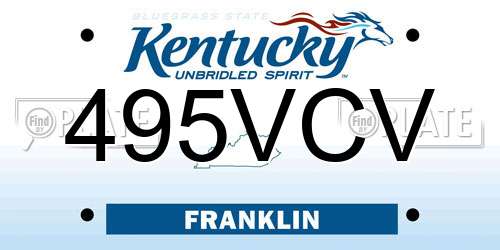 495VCV Kentucky License Plate