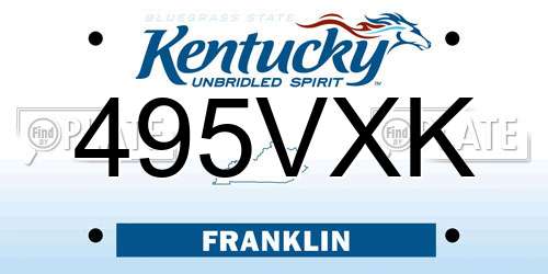495VXK Kentucky License Plate