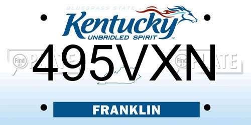 495VXN Kentucky License Plate