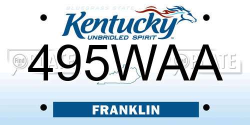 495WAA Kentucky License Plate