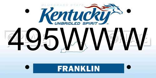 495WWW Kentucky License Plate
