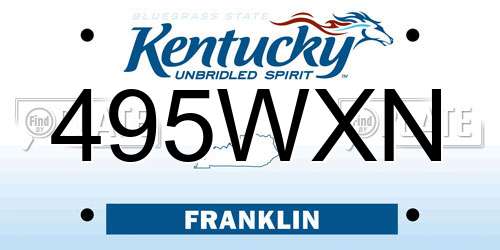 495WXN Kentucky License Plate