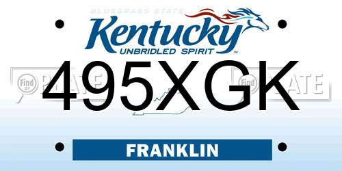 495XGK Kentucky License Plate