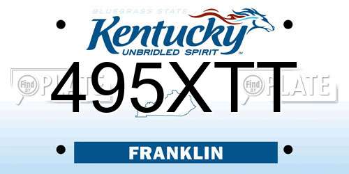 495XTT Kentucky License Plate