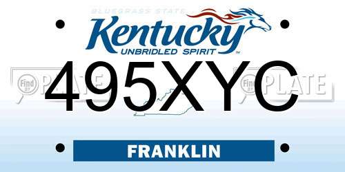 495XYC Kentucky License Plate