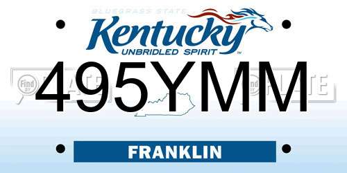 495YMM Kentucky License Plate