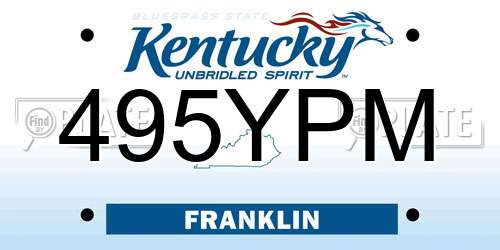 495YPM Kentucky License Plate
