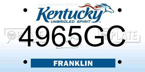 4965GC Kentucky License Plate
