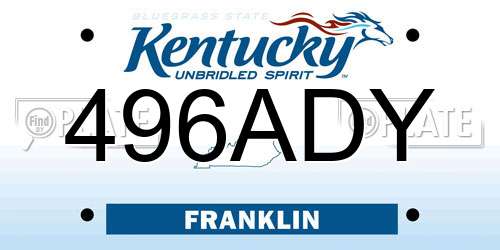 496ADY Kentucky License Plate