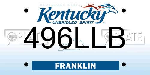 496LLB Kentucky License Plate