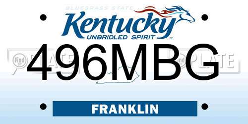 496MBG Kentucky License Plate