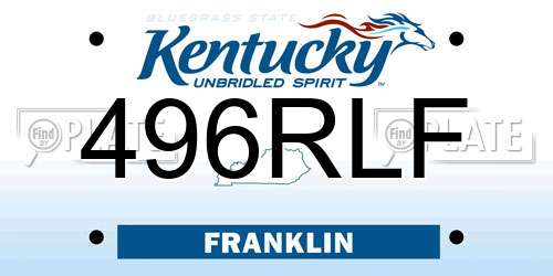 496RLF Kentucky License Plate