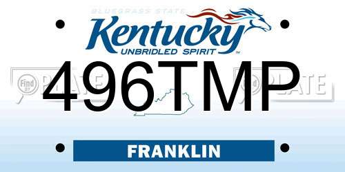 496TMP Kentucky License Plate