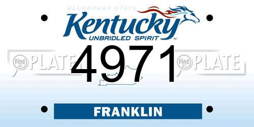 4971 Kentucky License Plate