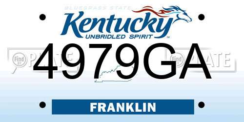 4979GA Kentucky License Plate