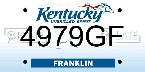 4979GF Kentucky License Plate