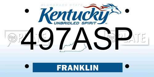 497ASP Kentucky License Plate