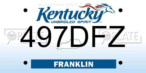 497DFZ Kentucky License Plate
