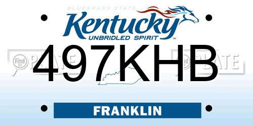 497KHB Kentucky License Plate