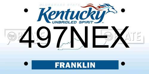 497NEX Kentucky License Plate