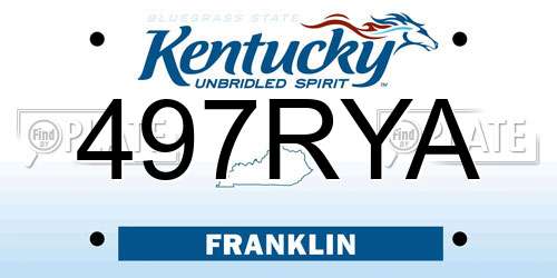 497RYA Kentucky License Plate